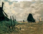 克劳德 莫奈 : A Windmill Near Zaandam